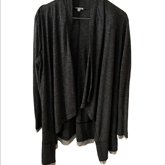 Splendid Sweaters - Splendid Polyster Gray Shawl collar style thrown on SZ XL